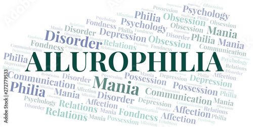 Ailurophilia word cloud. Type of Philia.