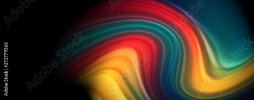 Flowing liquid colors - modern colorful flow poster. Wave liquid shapes. Art design for your design project © antishock