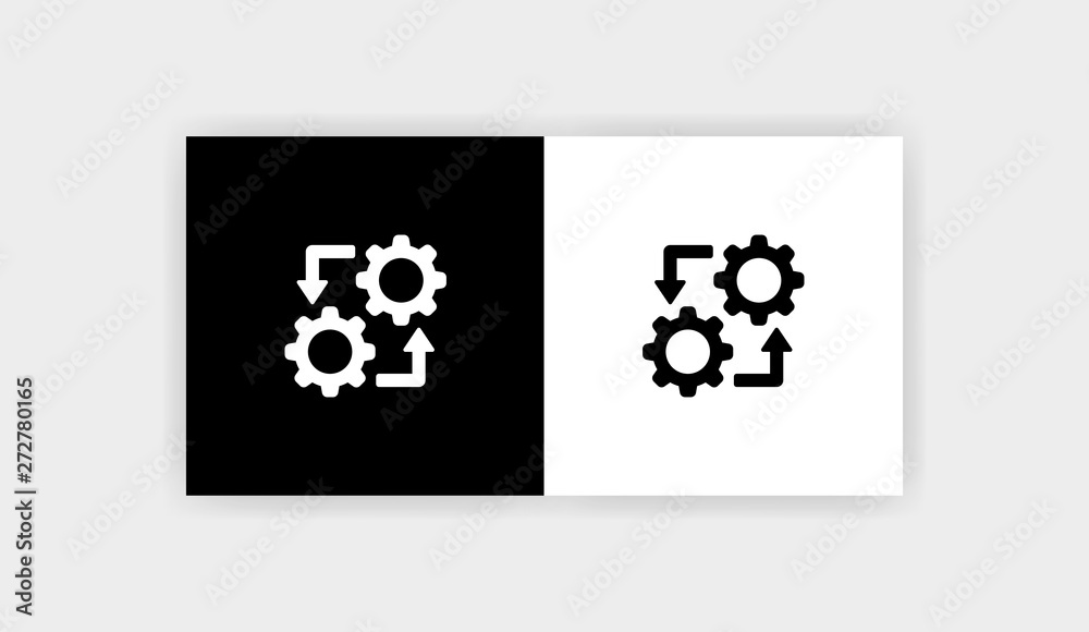 GEARS IMPLEMENTATION Icon Flat Graphic Design GEARS IMPLEMENTATION Icon Flat Graphic Design