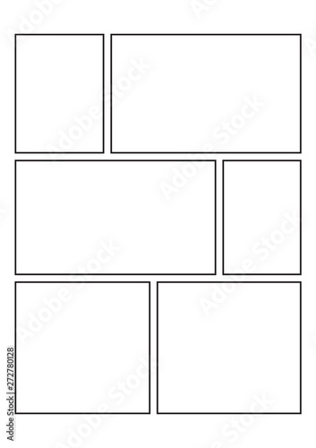 Comics blank layout template background. Vector illustration