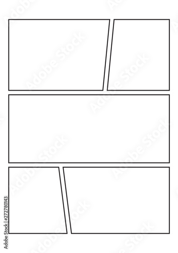 Comics blank layout template background. Vector illustration