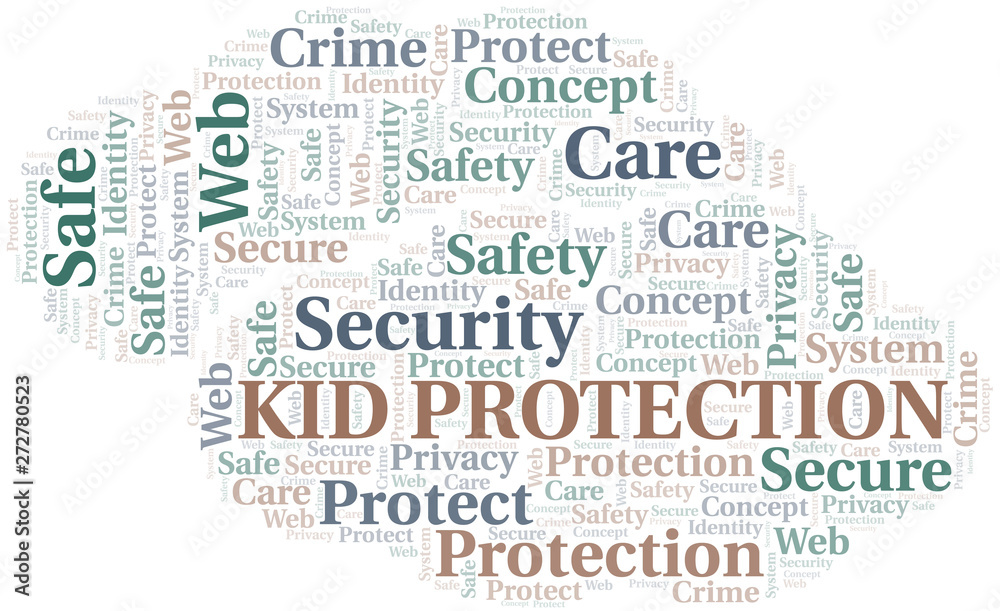 Kid Protection word cloud. Wordcloud made with text only.