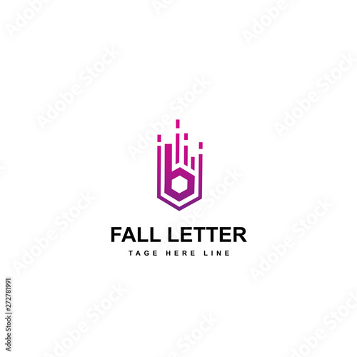 fall letter logo template
