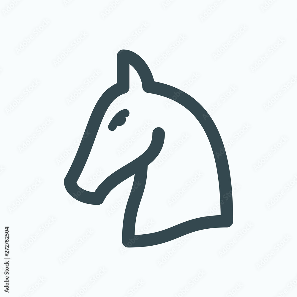 Horse head isolated icon, horse stable linear vector icon Horse head isolated icon, horse stable linear vector icon