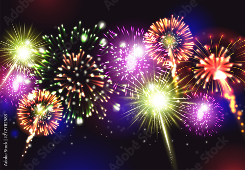 Fireworks Realistic Background