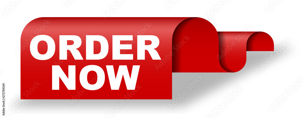 red vector banner order now