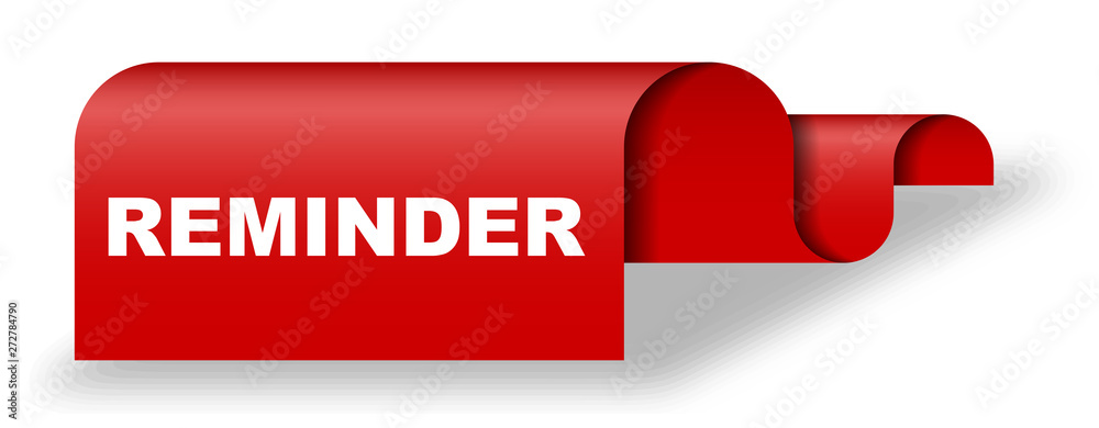 red vector banner reminder red vector banner reminder