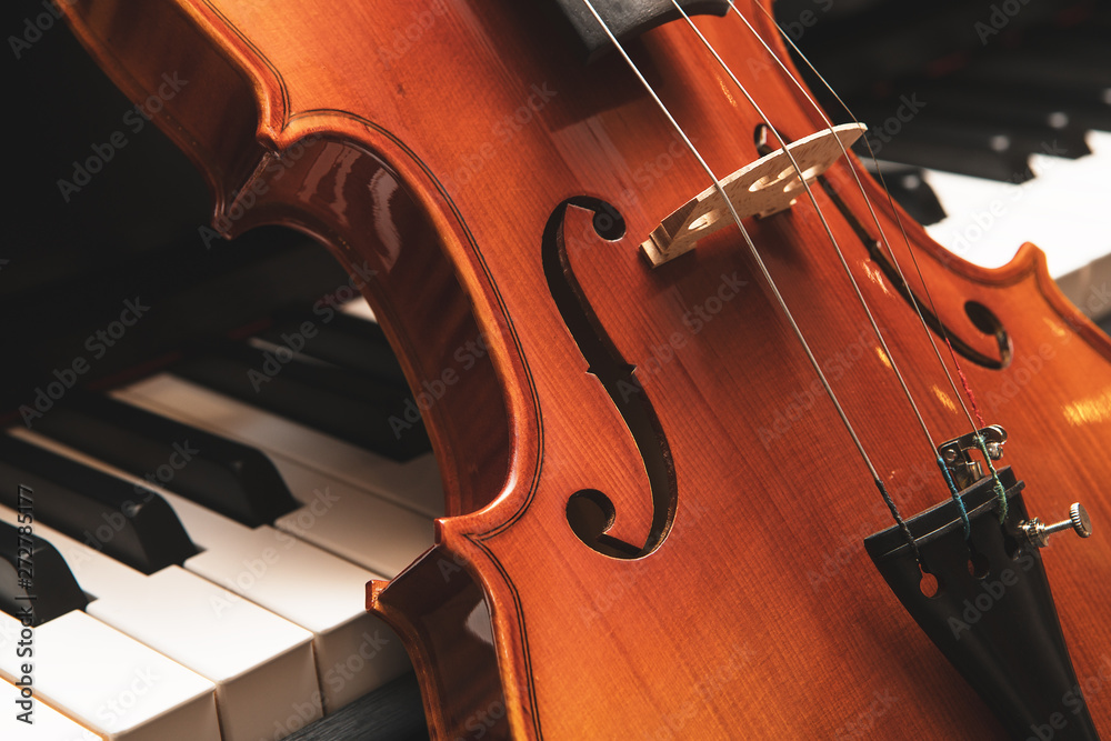 Fototapeta premium Violin and piano. Classical music.