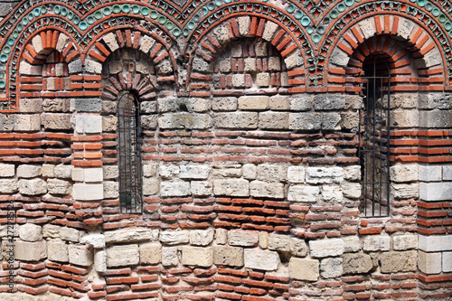 Church of the Holy Archangels Michael and Gabriel wall detail Nessebar Bulgaria