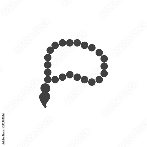 Prayer Beads vector icon. Tasbih filled flat sign for mobile concept and web design. Islamic rosary beads glyph icon. Symbol, logo illustration. Vector graphics