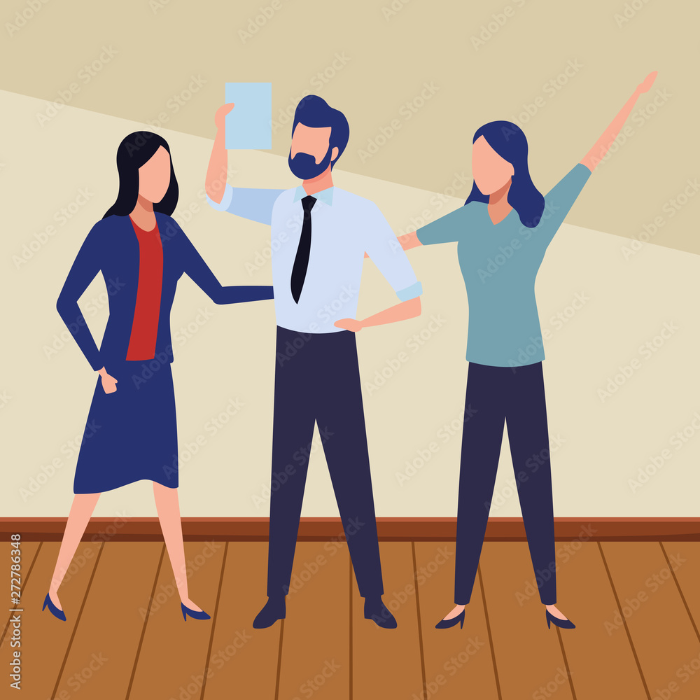 Fototapeta premium Business coworkers with office supplies