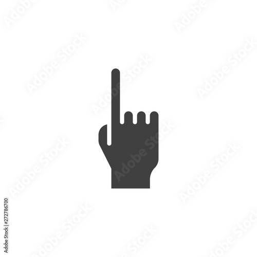 One finger pointing up vector icon. filled flat sign for mobile concept and web design. Hand gesture with the index finger pointing up glyph icon. Symbol  logo illustration. Vector graphics