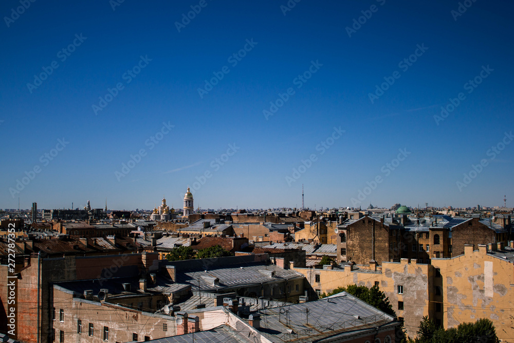Saint Petersburg, Russia, may 2019, Roofs Of St. Petersburg. Beautiful view of the city from above.