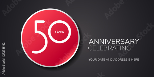 50 years anniversary vector logo, icon. Template design element with number