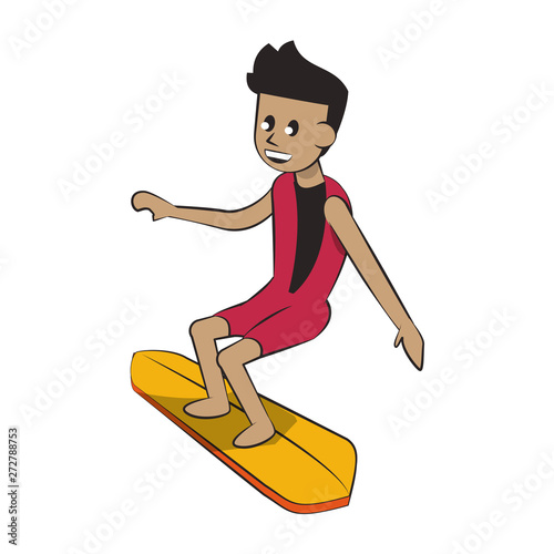 Water extreme sport cartoon isolated