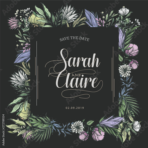 Wedding Cover Template Rectangular colorful