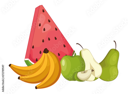Tropical delicious fruit icon cartoon