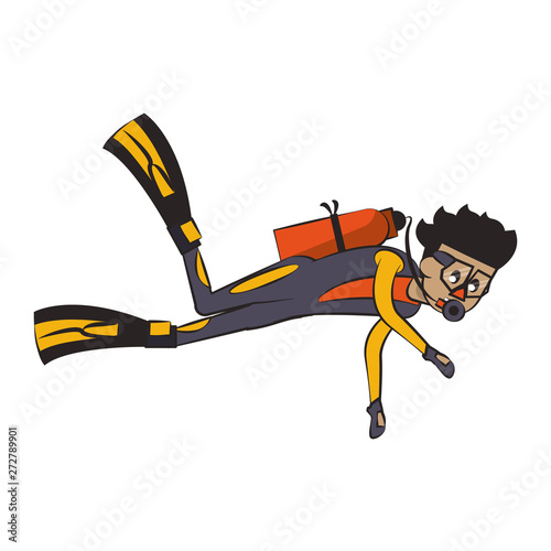 Water extreme sport cartoon isolated