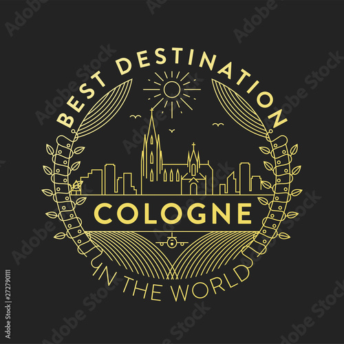 Vector Cologne City Badge, Linear Style