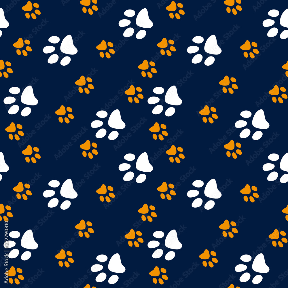 Vector seamless pattern with cat or dog,kitten or puppy footprints. Can be used for wallpaper,fabric, web page background, surface textures. Vector seamless pattern with cat or dog,kitten or puppy footprints. Can be used for wallpaper,fabric, web page background, surface textures.