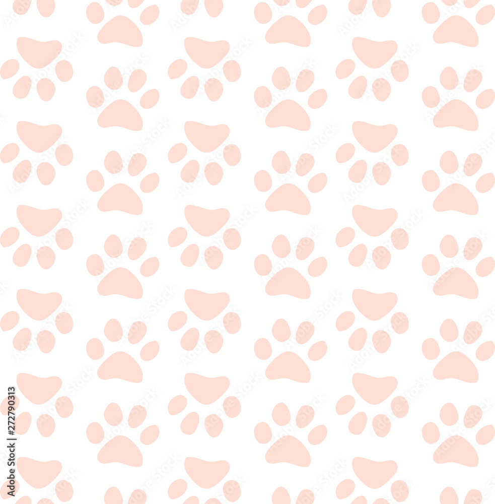 Vector seamless pattern with cat or dog,kitten or puppy footprints. Can be used for wallpaper,fabric, web page background, surface textures. Vector seamless pattern with cat or dog,kitten or puppy footprints. Can be used for wallpaper,fabric, web page background, surface textures.