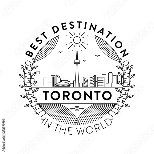 Vector Toronto City Badge, Linear Style