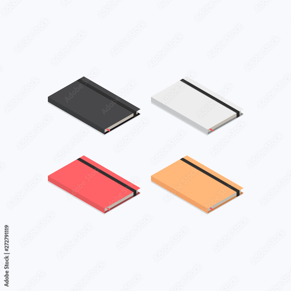 Notebook Isometric Color Icons Notebook Isometric Color Icons