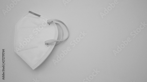 N95 Mask help to protect dust and other particle, put on white background. photo