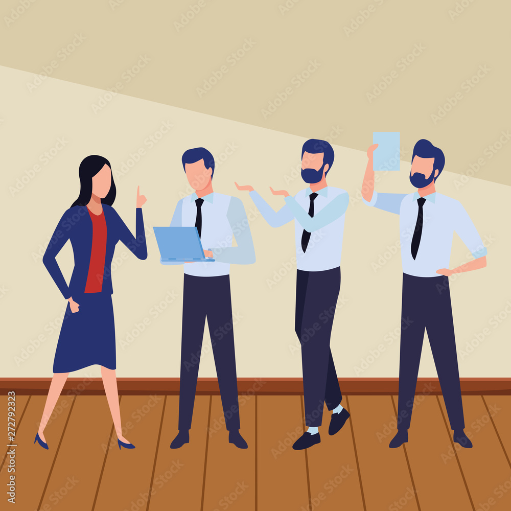 Fototapeta premium Business coworkers with office supplies
