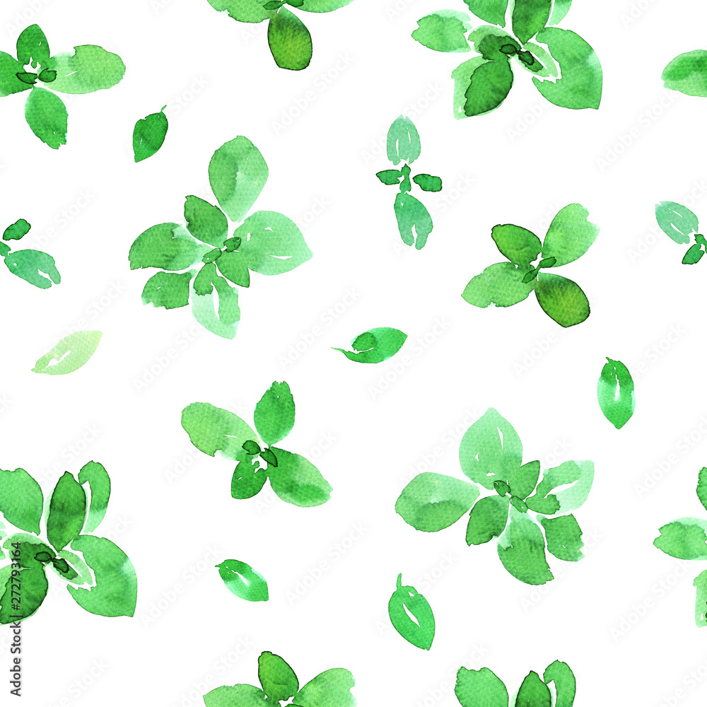 custom made wallpaper toronto digitalWatercolor basil pattern