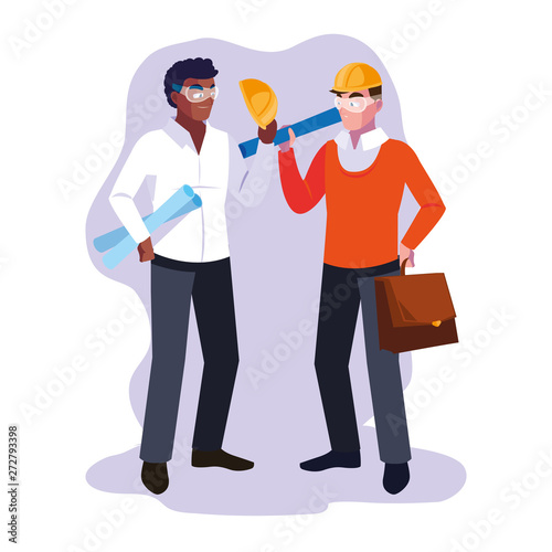 Avatar cartoon engineer men design