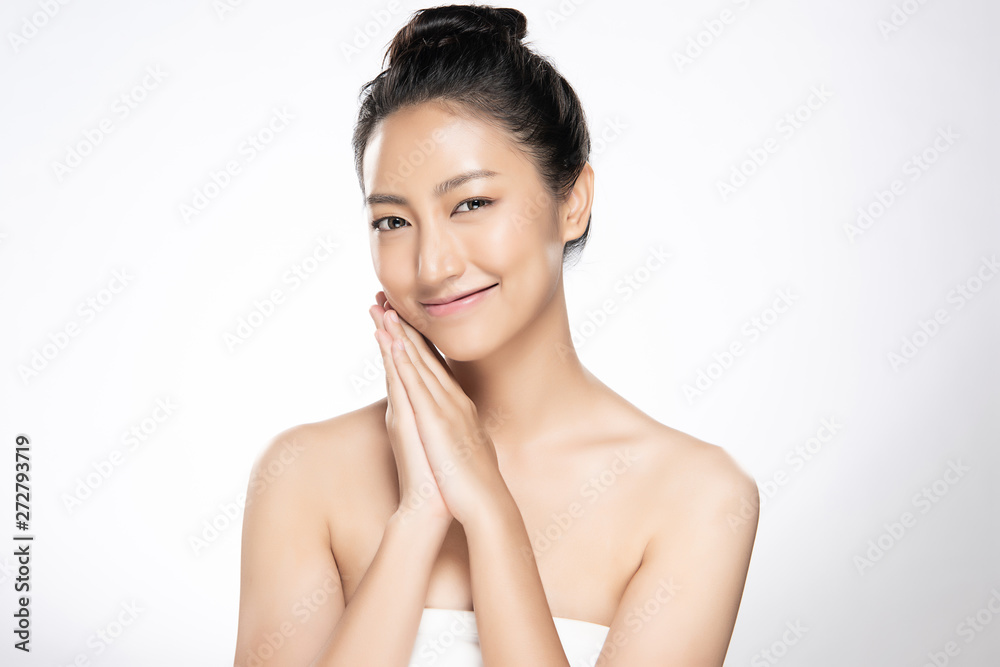 Beautiful Young Asian Woman with Clean Fresh Skin, Beautiful Young Asian Woman with Clean Fresh Skin,