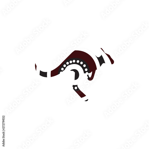 Kangaroo icon design with aboriginal art dots painting
