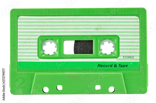 Old cassette happy pastel colors background. a symbol of 80s, 90s period photo