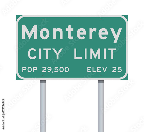 Monterey City Limit road sign