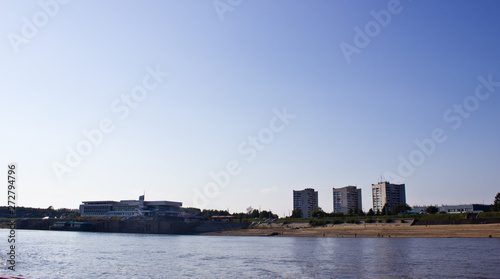Komsomlsk-on-Amur, Russia, September 21, 2014. View from the Amur River to the embankment. © Вероника Одинокова