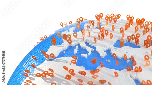 Photography globe with geolocation tags