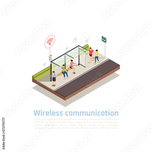Wireless Communication Isometric Composition