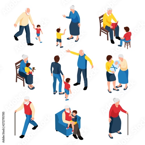 Grandmother And Grandfather With Grandchildren 