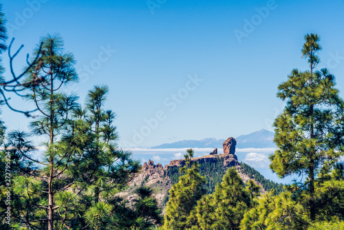 Colorful and scenic View Of Roque Nublo And El Teide - Tejeda  Gran Canaria  Canary Islands  Spain