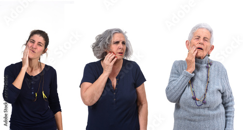 a group of women with a toothache