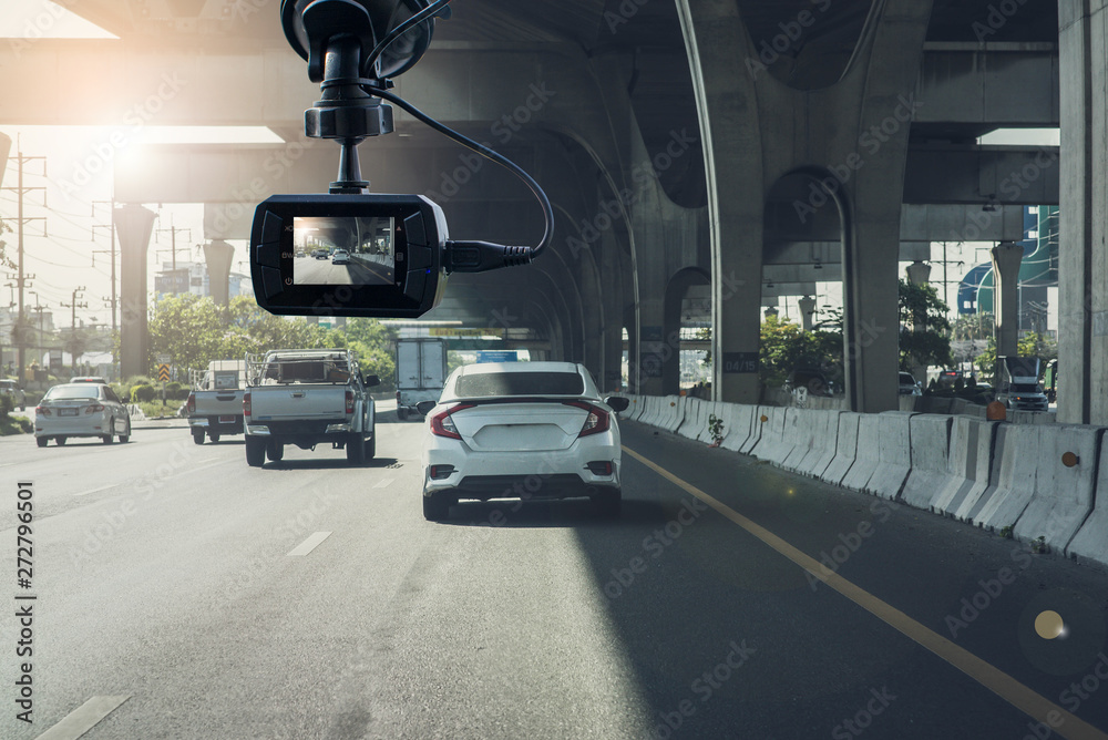 CCTV car camera for safety on the road accident.