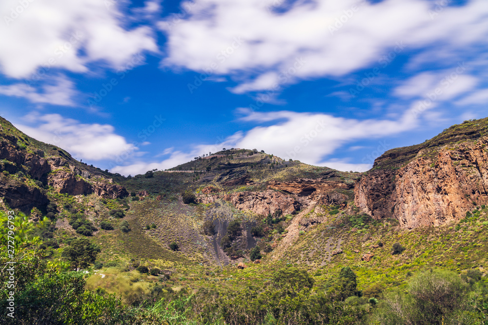 Bandama Crater, an extinct volcano on gran canaria, Spain. Great tourist attraction on Canary Islands.
