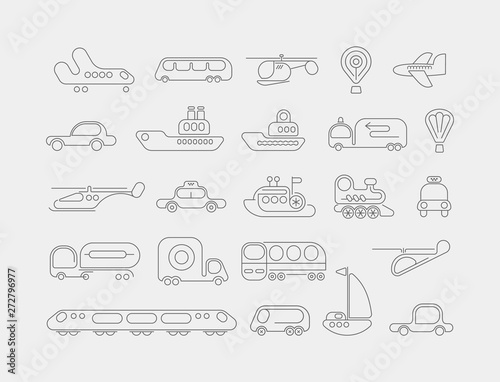 Transport neon vector icons