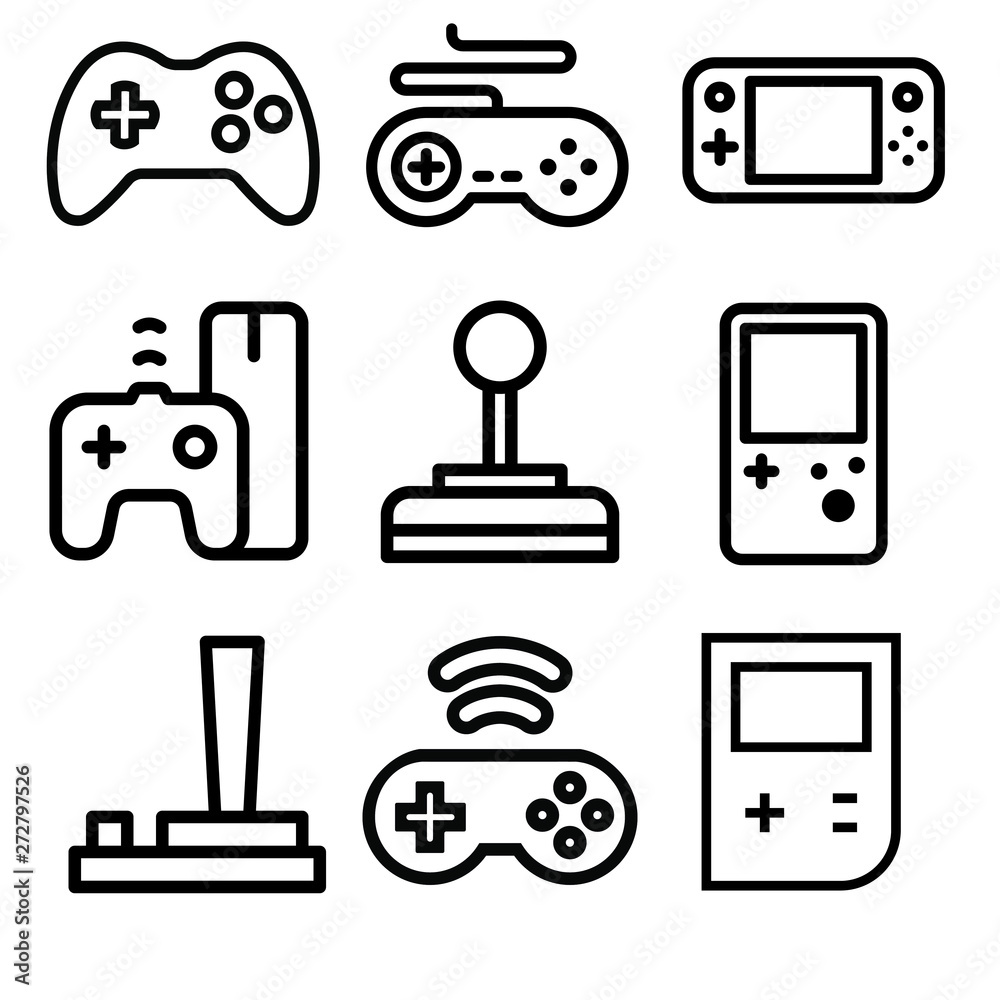 Video games icons set stock vector. Illustration of symbol - 47188335
