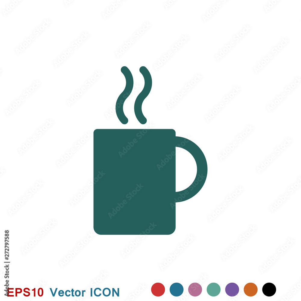Coffee cup icon. Coffee drink vector symbol stock web illustration. Coffee cup icon. Coffee drink vector symbol stock web illustration.