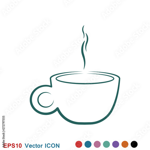 Coffee cup icon. Coffee drink vector symbol stock web illustration.