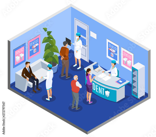 Dental Practice Isometric Composition 
