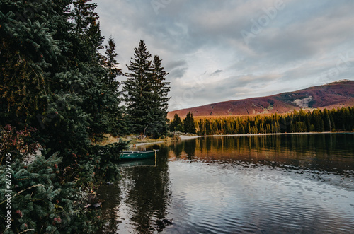 canoe on a lake