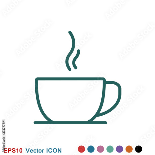 Coffee cup icon. Coffee drink vector symbol stock web illustration.